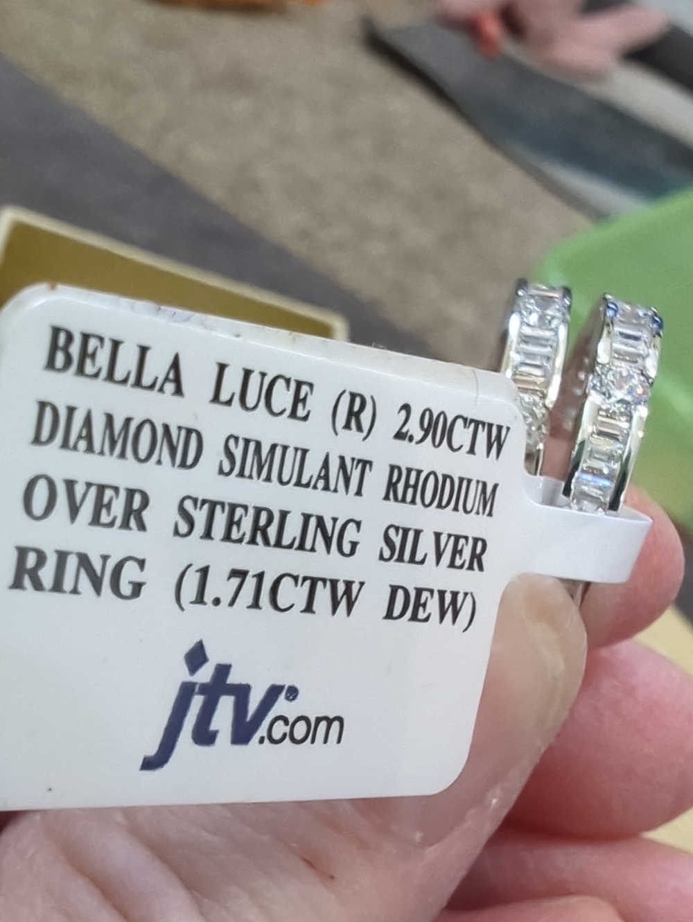 JTV Silver Bella Luce Two Band Ring with Clear Crystals 2.90 Ctw Simulant - Picture 2 of 4